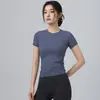 Top Esportivo Feminino Gola Careca Slim Fit para Yoga Corrida Fitness Pilates Manga Curta Respirável Secagem Rápida Atacado