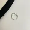 Anillo texturizado de plata de ley S925 para mujer, diseño abierto ajustable, estilo de nicho de alta gama, anillo versátil de lujo ligero para el dedo índice, nuevo