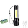 Transfronteiriço mini COB lanterna led de longo alcance portátil de liga de alumínio lado luz presente USB lanterna recarregável