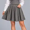 Mini Falda plisada de cintura alta en línea A para mujer Amazon Otoño Invierno Vestido de Dobladillo Ancho Estilo Académico Falda Adelgazante