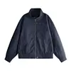 Chaqueta de Cuello Alto con Diseño de Hombrera de Motocicleta de Nicho Americano para Hombres y Mujeres, Abrigo de Cuero PU, Chaqueta Versátil