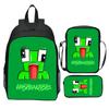 Nova mochila escolar estampada UNSPEAKABLE de três peças, desenho animado, periférico de jogo, mochila estudantil, Bolsa de Ombro Estojo