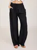 Ropa de mujer transfronteriza 2024 nueva europea y americana Amazon eBay Europa y América talla grande suelta algodón y lino pantalones casuales mujeres