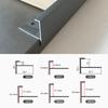 Tira de borde en forma de F con forma de espiga de pescado de aleación de aluminio para piso de madera, tablero de yeso flexible, baldosas de cerámica, tira de borde de placa de tarjeta de cierre de arco