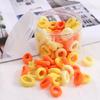 Yu Elf 100 Piezas/Lata Alta Elasticidad Color Caramelo Niños Anillo de Goma para el Cabello Pequeño Sin Costuras No Lastima Accesorios para el Cabello