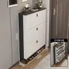 Armário de sapatos ultrafino para entrada de casa, à prova de poeira, grande capacidade, estilo com porta basculante, armário de entrada de luxo leve, armário de armazenamento de sapatos simples e moderno