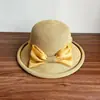Sombrero de Sol de Estilo Japonés con Ala Enrollada para Mujer, Sombrero Cubo Elegante de Verano con Lazo, Sombrero de Playa, Sombrero de Sol Plegable