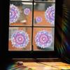 XC6055 Flor Mandala Colorida ao Sol Adesivo Eletrostático para Vidro Janela Janela Adesivo Decorativo para Casa Removível