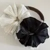 Goma para el pelo de malla plisada con encaje estilo coreano, con un ambiente sofisticado y atmosférico, Goma para coleta baja, Cuerda para el pelo de tela simple con diseño floral