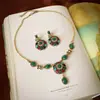 Set de Collar y Aretes Cuadrados de Diamantes de Imitación Zircón con Lazo, Moda Nicho de Lujo Ligero, Combinable, Joyería de Alta Gama