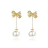 Pendientes de Broche de Plata 925 con Lazo 2021 Nueva Moda Únicos Exagerados Pendientes de Nicho Pendientes de Verano Elegantes para Mujer