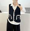 Chaleco Cardigan Chaqueta de Punto con Cuello en V Estilo Chanel para Mujer, Nuevo Otoño e Invierno 2026 Chaleco Superior Holgado Versátil