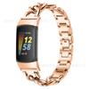 Adequado para Smartwatch Fitbit Charge 6 Charge 5 Pulseira de Aço Inoxidável de Alta Qualidade com Corrente Única Jeans