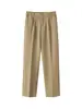 Pantalones Casuales de Alta Gama Anti-Arrugas Caídos de Doble Pinza Pantalones de Traje para Hombre Pantalones Largos Rectos Sueltos para Hombre Otoño