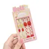 Conjunto de Adesivos de Unha Artística Infantil para Meninas Adesivos de Unha à Prova d'Água de Longa Duração Unhas Postiças Fofas de Desenho Animado para Bebês Presente de Feriado