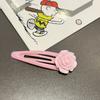 Pinza BB Rosa Melocotón Goteo de Aceite para Niños Dulce Amor Flequillo Lateral Pinza Lateral Versátil Lazo Pinza para el Cabello Linda para Mujer