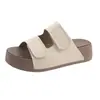Chanclas de velcro con plataforma gruesa para mujer, sandalias abiertas de verano con suela blanda, chanclas casuales cómodas para la playa