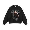 Sudadera de Cuello Redondo de Calle Antigua Europea y Americana Suelta Ins Moda Nacional Hip Hop Americano Impresión Directa a Chorro Sudadera con Capucha