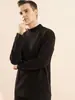 Camisa de forro polar para hombre, nueva camiseta de invierno gruesa de cuello medio alto, ropa interior de otoño, lijado térmico, camiseta ajustada de manga larga para hombre