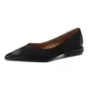Sapatos femininos vintage estilo francês com bico fino e efeito desgastado, novo modelo da primavera de 2023, sapatos confortáveis de couro macio com salto baixo grosso