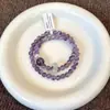 Pulsera de Amatista Natural Amatista Nuevo Estilo Chino Tendencia Nacional Pulsera de Cuentas Versátil Moda de Gama Alta Joyería para la Mano para Mujeres
