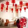 Decoración colgante con palabra feliz para sala de estar, colgante de flores para boda, decoración de habitación de boda, pasillo, nueva casa, decoración de boda, suministros para boda