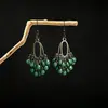 Pendientes Bohemios Retro Nuevo Estilo Étnico Chino Pendientes Largos con Borlas Accesorios Estilo Viaje de Vacaciones Yunnan para Mujeres