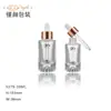 24 botellas nuevas de vidrio transparente de 30 ml con gotero para esencia de emulsión, aceite esencial, base de maquillaje