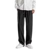 Pantalones drapeados de seda helada para hombre, de verano, finos, anchos, rectos, sueltos, para jóvenes, transpirables, casuales, de marca de moda, pantalones deportivos para hombre