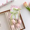 Pinza para el cabello de Tulipán Coreano con Cinta Lazo Dulce para Niña Pinza de Pato Pinza para Bordes del Cabello Roto Pinza para Flequillo Tocado de Flor