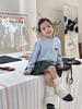 [Item em Liquidação] Suéter Quente Infantil para Meninas, Blusa Casual Estilo Coreano com Etiqueta, Jaqueta Cardigã Tricotada com Zíper