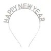 Diadema Navideña Europea y Americana Transfronteriza, Diadema de Celebridad de Internet con Letras de Feliz Año Nuevo, Diadema de Feliz Año Nuevo Incrustada con Diamantes