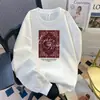 2025 Estilo Europeo y Americano Otoño e Invierno Nuevo Casual Versátil Suelto Terciopelo Grueso Moda Sudadera de Cuello Redondo Estampada para Mujer