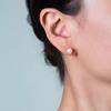 Aretes Simples de Plata S925 con Perla de Agua Dulce Natural Zhuji de Superficie Brillante Fuerte, Redondos y Casi Impecables, Transfronterizos