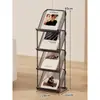 Suporte para Revistas, Suporte para Jornais, Estante de Armazenamento de Chão para Home Office, Estante para Livros Infantis, Estante para Livros e Jornais, Estante de Exibição de Folhetos em Ferro