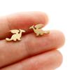 Pendientes de acero inoxidable con forma de dinosaurio pequeño de dibujos animados de Corea, moda sencilla, mini pendientes de niña, venta al por mayor