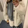 Abrigo de Lana de Cordero Dulce Coreano para Estudiantes Femeninas en Otoño e Invierno Nuevo Holgado y Versátil Abrigo de Algodón Cálido Estilo Perezoso