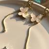 Pendientes largos con borlas y mariposas de cristal para mujer, con forma de cara redonda, elegantes, exquisitos y distintivos.