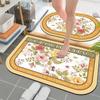 Cojín de Goma Alfombrilla Absorbente Felpudo para Puerta de Baño Alfombrilla Antideslizante para Baño Alfombrilla de Silicona Amor Rosa Diferencial