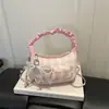 Bolsa de Dumpling Xadrez Estilo Coreano Desenho Animado Fofo com Toque de Luxo, Nicho e Requintada, Bolsa de Mão Compacta para o Dia a Dia e Deslocamento, Bolsa Transversal
