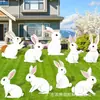 2026 Nuevo Conejo de Pascua Inserto para Jardín Letra Huevo de Pascua Decoración Exterior para Jardín Césped Impermeable Inserto para el Suelo