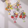 Nuevo llavero de fruta artificial acrílica cortada con cadena de serpiente colgante cadena para teléfono móvil llavero cadena de bolso accesorio colgante