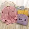 Ropa Infantil Primavera Nueva Niñas Algodón Puro Rizo Traje de Béisbol Combinable Otoño Niñas Niños Medianos y Grandes Chaqueta Cárdigan con Cremallera