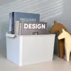 Caixa de Armazenamento de Mesa para Casa Aishangli, Caixa de Armazenamento Diversos Empilhável Sem Tampa, Caixa de Armazenamento de Plástico Simples Moderna