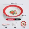 Pratos Especiais para Churrasco para Restaurantes de Churrasco, Estilo Nostálgico para Espetinhos de Churrasco e Espetinhos Fritos, Pratos Redondos Florais Grandes Estilo Nordestino, Louças Retro Comerciais