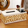 Caixa de Lenços de Luxo Personalizada para Mesa de Centro da Sala de Estar, Porta-Lenços de Couro para Casa, Hotel, Restaurante, com Logotipo