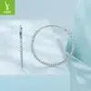 Novos Brincos Grandes Lisos Prateados Versáteis Brilhantes da Yinziyun Populares Transfronteiriços Brincos Estilo Capaz de Prata Esterlina S925