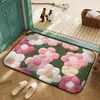 Alfombra de Baño Transfronteriza con Flores Cachemira Sintética Resistente a la Suciedad Absorbente de Agua Alfombra para el Hogar Entrada de Ducha Limpiable con Trapo Felpudo Fácil de Limpiar