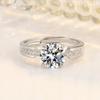 Anillo de Pareja con Microincrustación de Zircón Imitación Diamante Mosan Pequeño Cintura de Hombre Anillo de Pareja Propuesta Nicho Anillo de Cuatro Garras Joyería