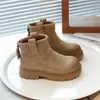 Botas para niña, botas estilo Martin para niños, botas de felpa y piel para niña, nuevos estilos de otoño e invierno, botines súper populares y elegantes para invierno